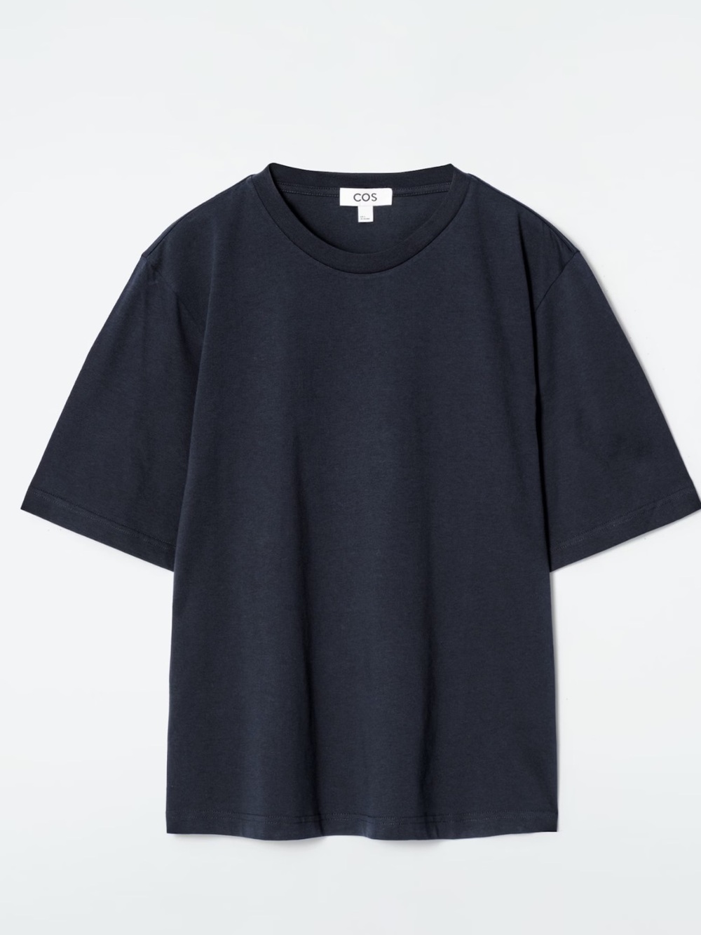 COS Women's Dark Navy Short-Sleeve Crewneck Tee